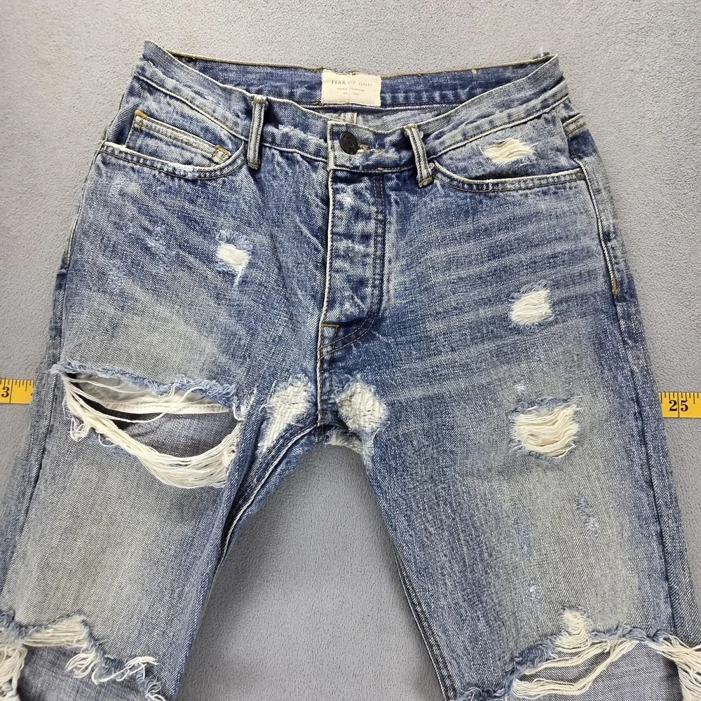 Fear of God Jeans Mens‎ Fourth Collection 2015-2016 Altered Waist Zip Ankle Read